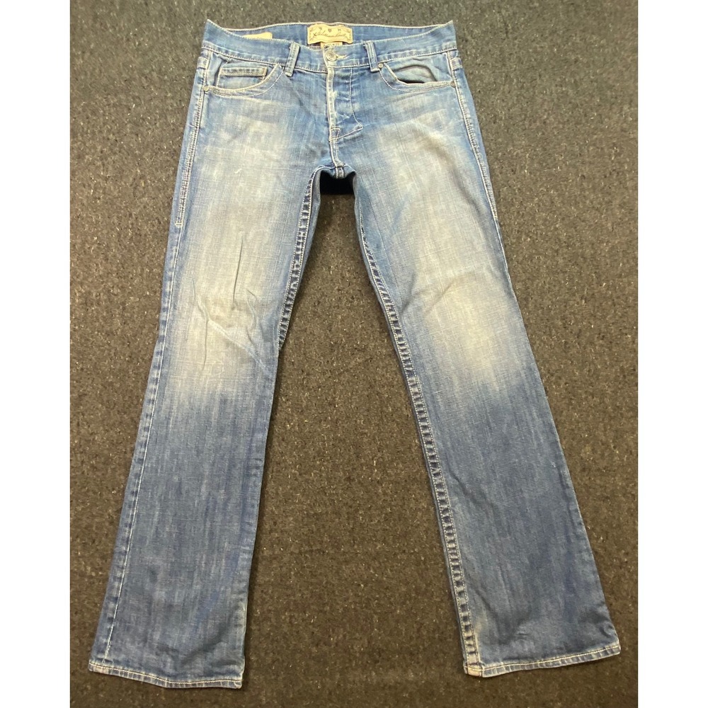 William Rast Y2K Women Blue Distressed Bootcut Jeans Medium Wash Made In USA